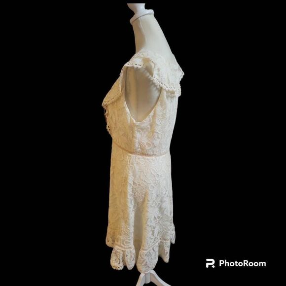 BB Dakota Revolve Rease Ruffle Lace Dress in Antique Ivory - Size 6 *NEW w/ Tag* - Picture 5 of 8